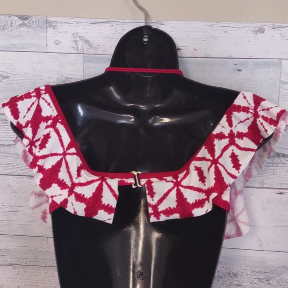 Raisins Dharma Ruffle Off the Shoulder Bandeau Bikini Swim Top Small - Picture 8 of 12